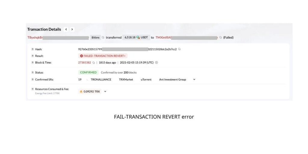 Why tron transactions fail