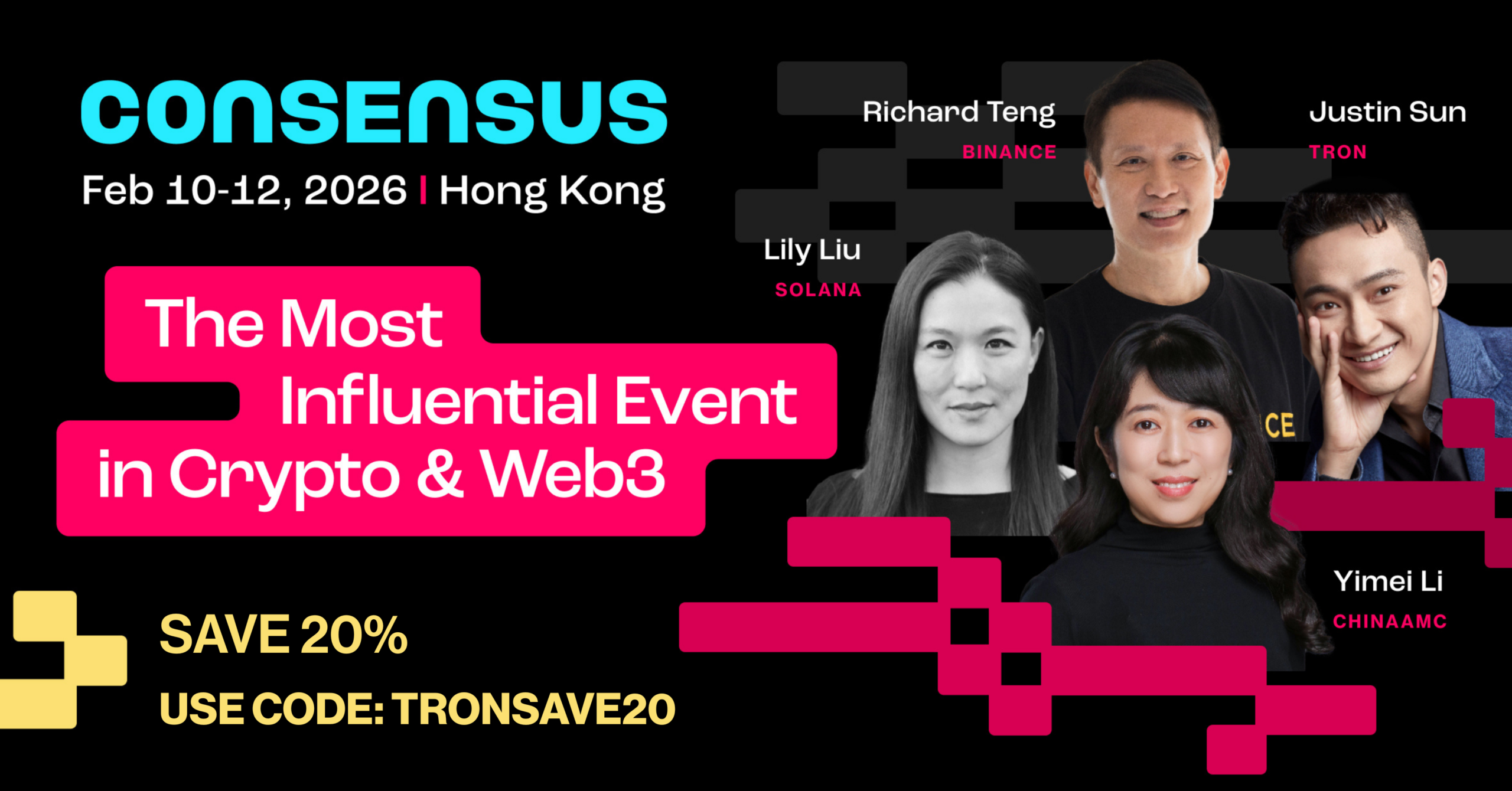 Consensus Hong Kong Unveils 2026 Speaker Lineup Featuring Binance, Solana  Foundation, Grayscale, J.P. Morgan - Tronsave Blog | TRON Energy and  Bandwidth Explained: Complete Guide 2025