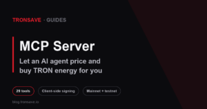 TronSave MCP server letting an AI agent price and buy TRON energy