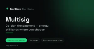 Paying for TRON energy from a multisig treasury wallet