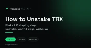 How to unstake TRX under Stake 2.0